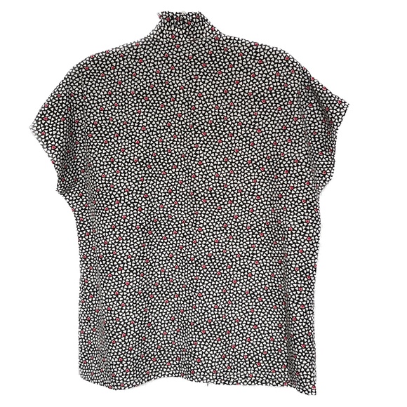 Vintage 70s Lady Manhattan Secretary Ruffle Neck Button Up Blouse Size 18 Black - Picture 4 of 5